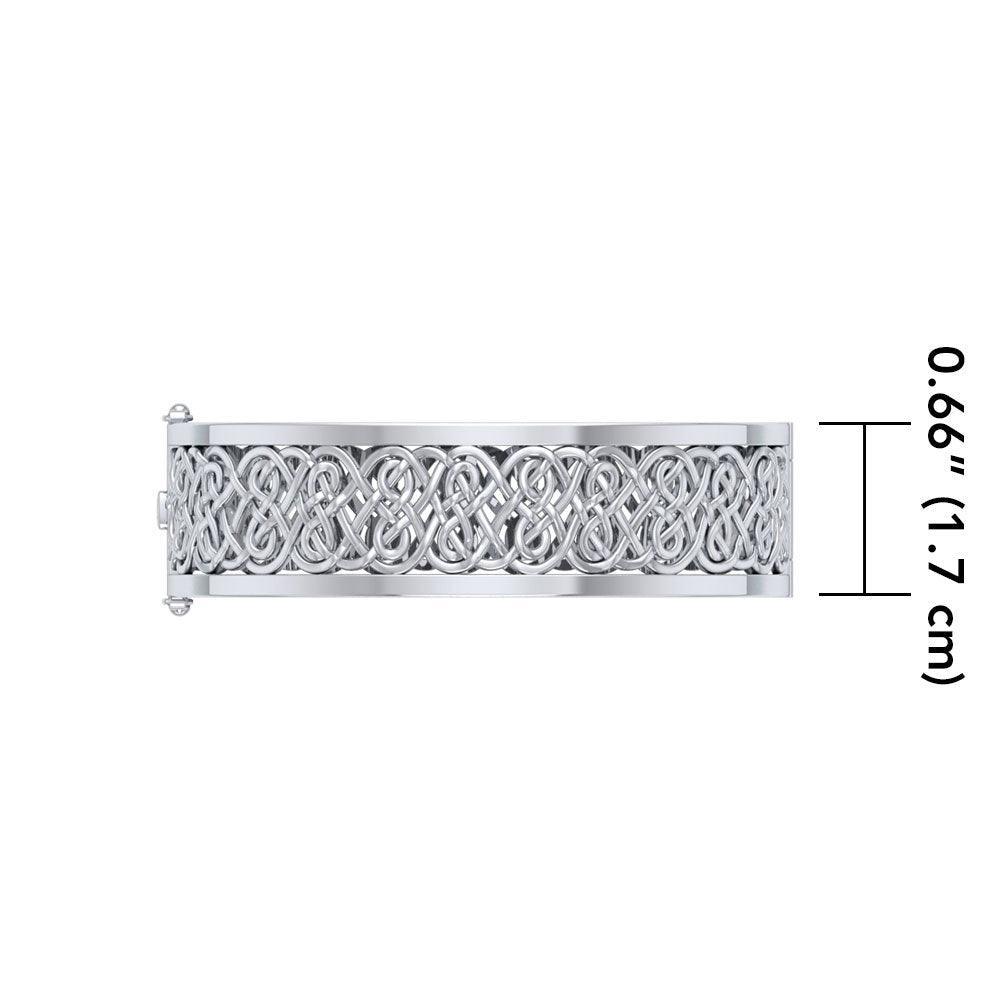 Large Silver Hollow Celtic Knot  Bangle with open lock TBA216 Bangle