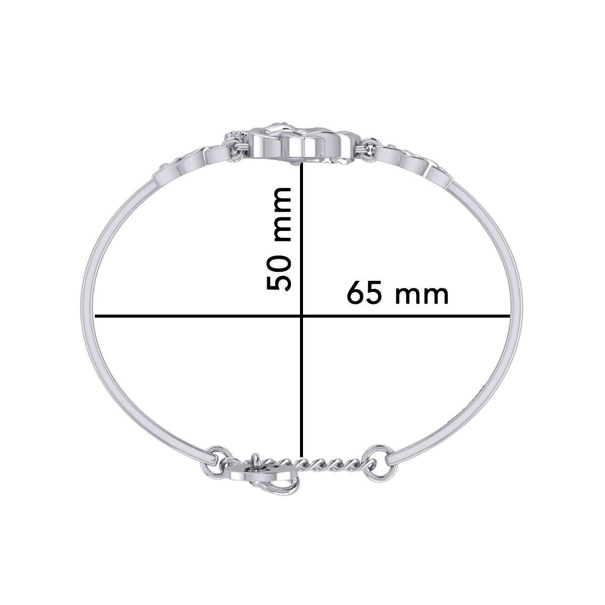 Triquetra and Celtic Horse Silver Cuff Bracelet TBA288 - peterstone.dropshipping