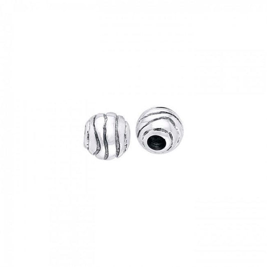 Round Swirl Silver Bead TBD003