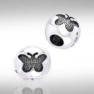Round Butterfly Silver Bead TBD006 Bead