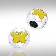 Round Butterfly Silver Bead TBD006 Bead