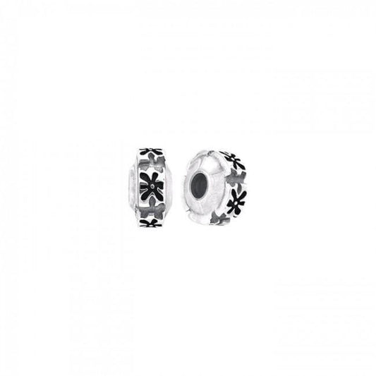 Round Flower Silver Bead TBD014