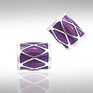 Cylinder with Diamonds Shape Silver Bead TBD016 Bead