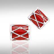 Cylinder with Diamonds Shape Silver Bead TBD016 Bead