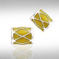 Cylinder with Diamonds Shape Silver Bead TBD016 Bead