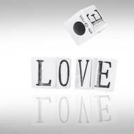 Rectangular Love Silver Bead TBD018 Bead