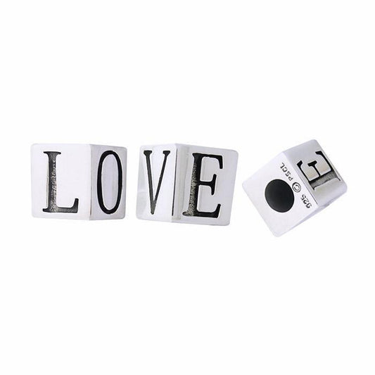 Rectangular Love Silver Bead TBD018