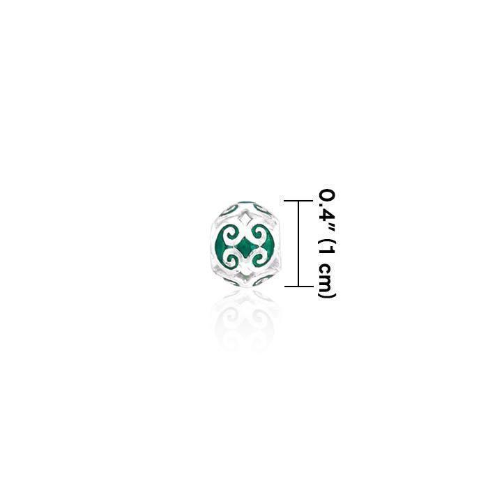 Round Filligree Bead with Enamel Accents TBD093 Bead