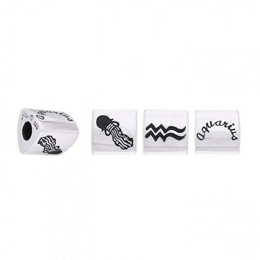 Triangle Aquarius Zodiac Silver Bead TBD095