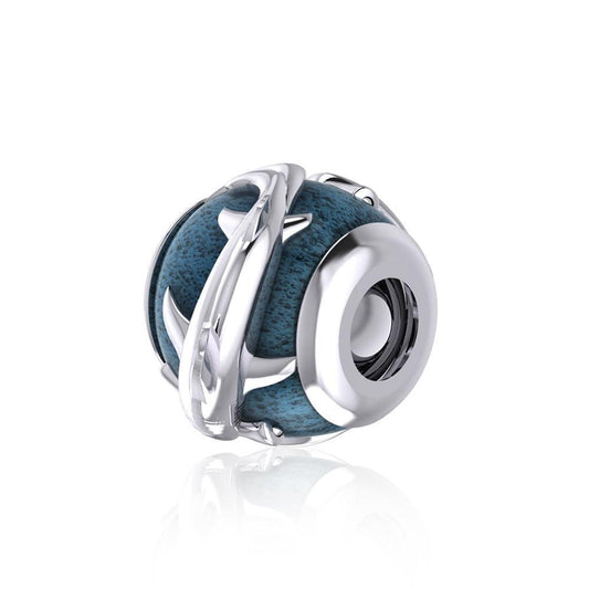 Be fierce and intense ~ Sterling Silver Jewelry Hammerhead Shark Bead with Enamel TBD343 Bead