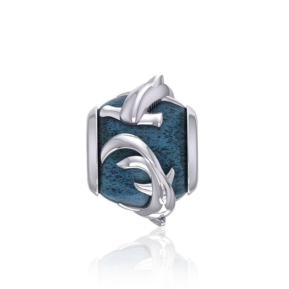 Be fierce and intense ~ Sterling Silver Jewelry Hammerhead Shark Bead with Enamel TBD343 - Wholesale Jewelry