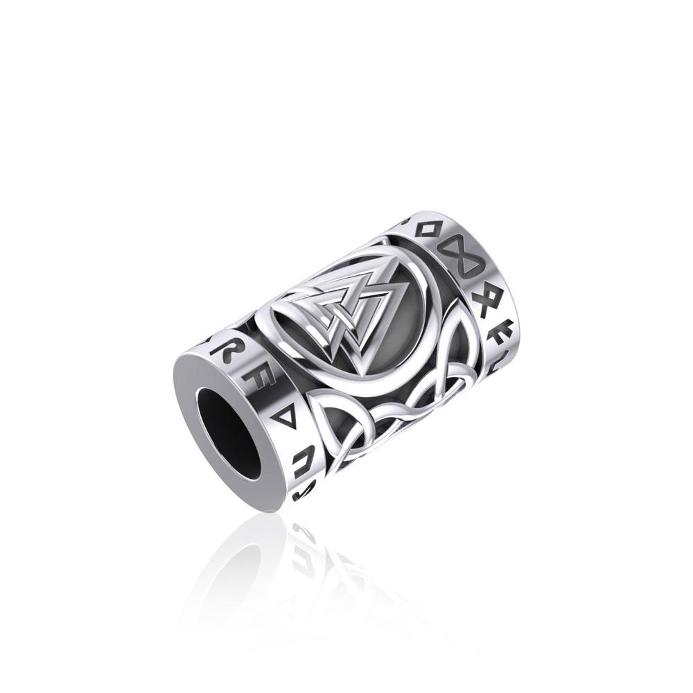 Norse Viking Valknut in Circle with Rune Symbol and Celtic Silver Bead TBD368 - Peter Stone Wholesale