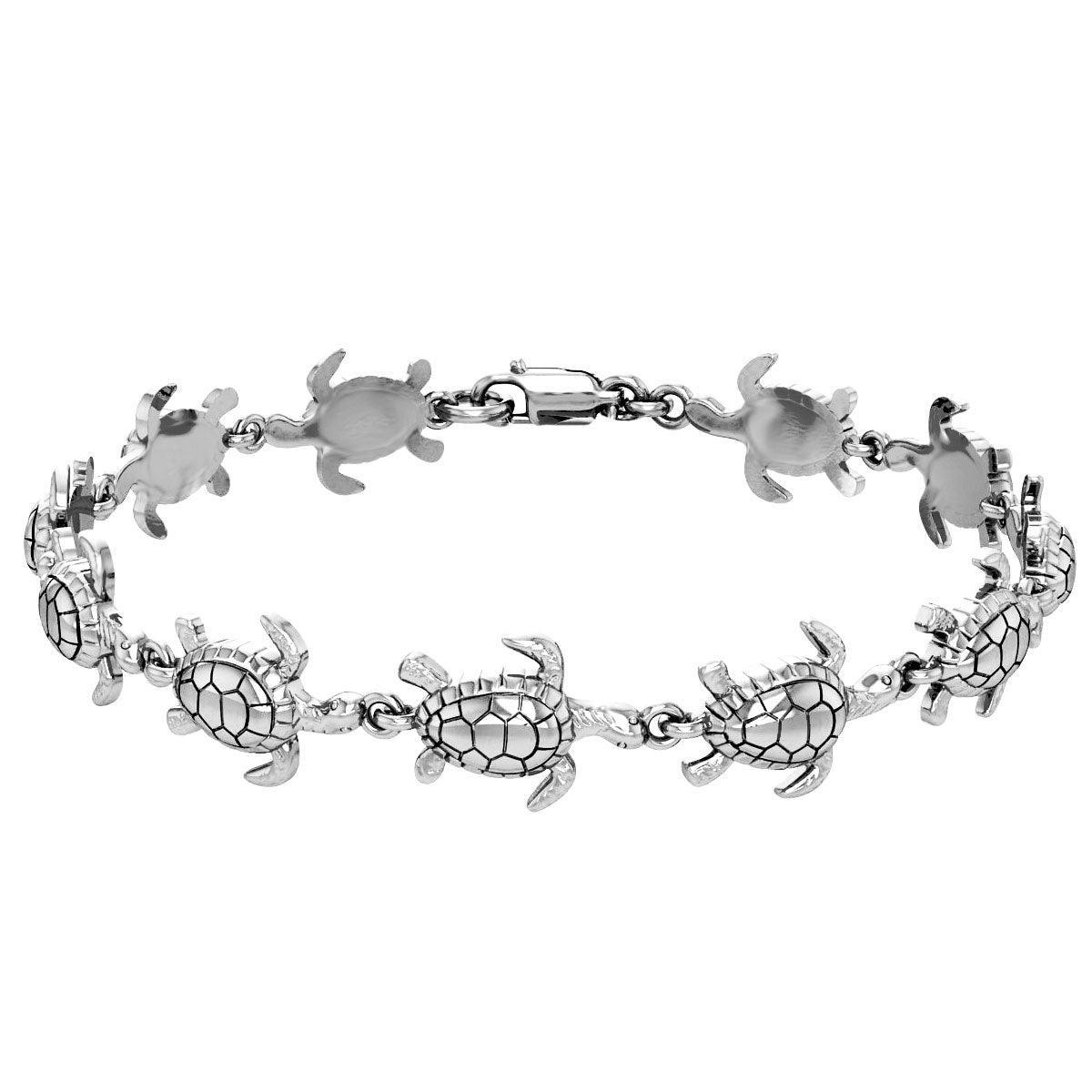 Turtle Link Sterling Silver Link Bracelet TBG001 - peterstone.dropshipping