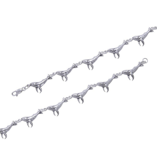 Whale Sterling Silver Link Bracelet TBG006 - Peter Stone Wholesale