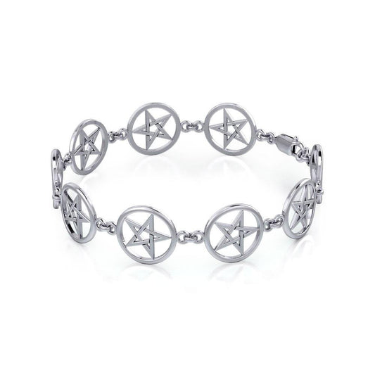 Silver Pentagram Pentacle Bracelet TBG018 Bracelet