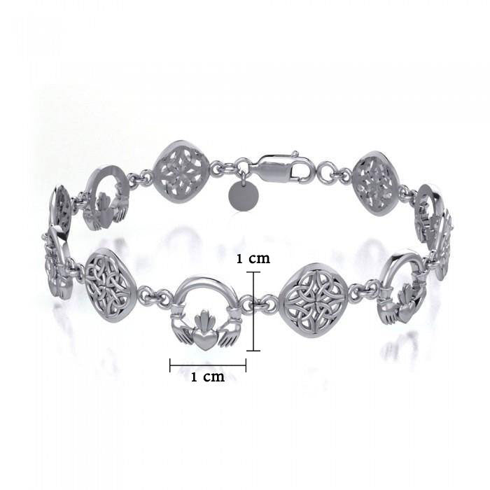 A heartwarming hope ~ Celtic Knotwork Claddagh Sterling Silver Bracelet Jewelry TBG238