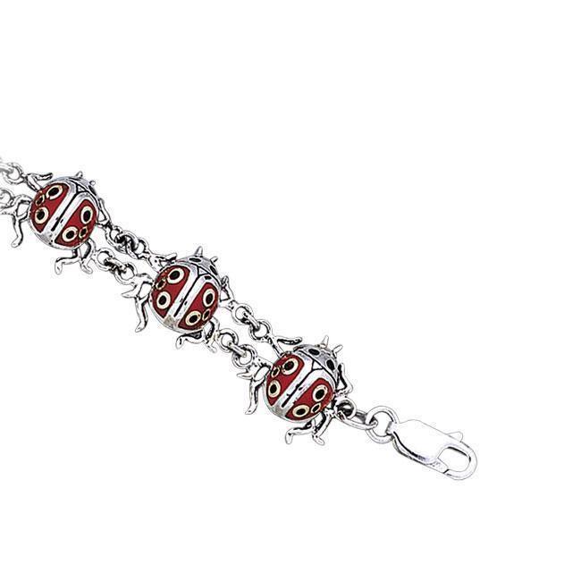 Inlaid Ladybug Silver Bracelet TBG429 Bracelet