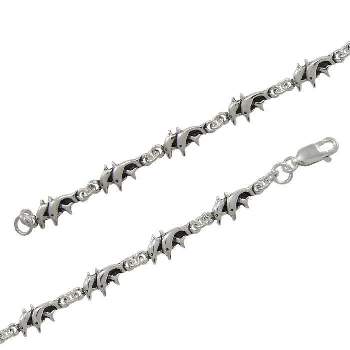 Double Dolphins Silver Bracelet TBG532