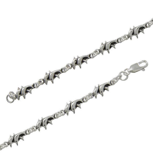Double Dolphins Silver Bracelet TBG532