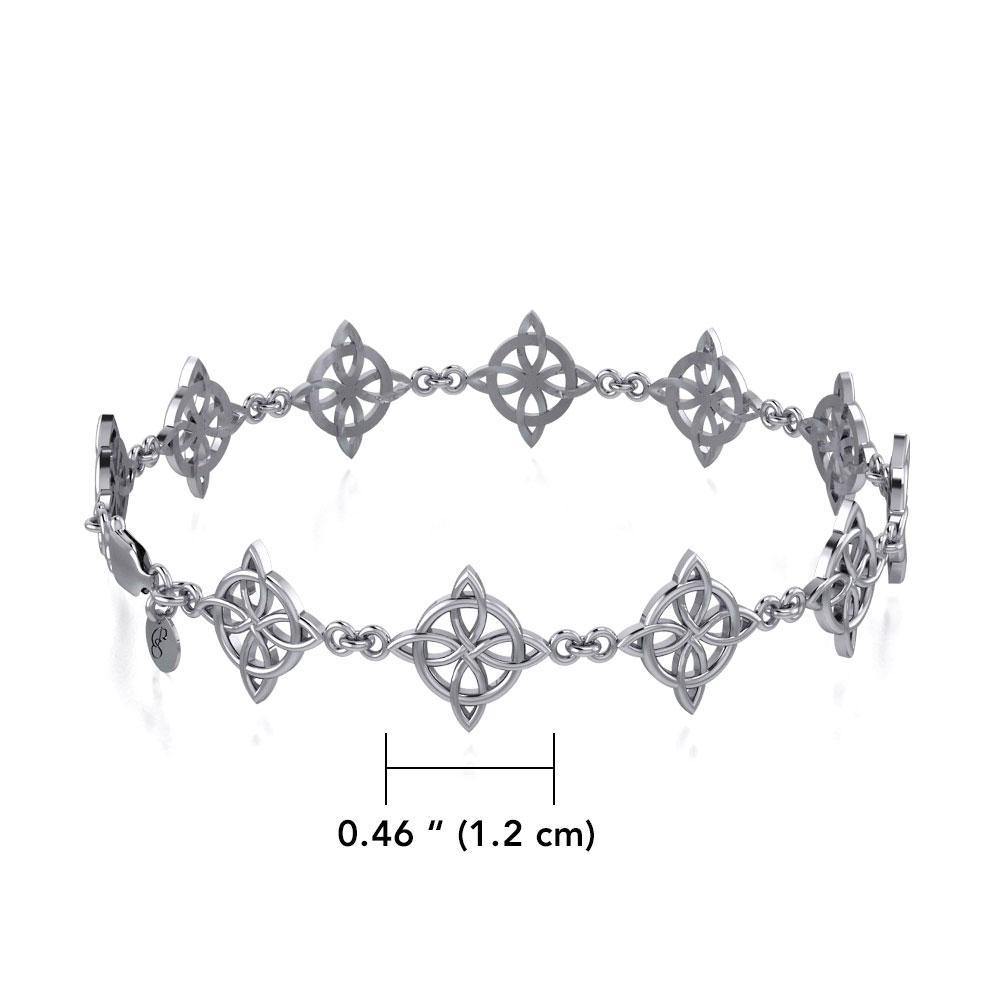A charm in four folds ~ Sterling Silver Jewelry Celtic Four-Point Bracelet TBG579 Bracelet