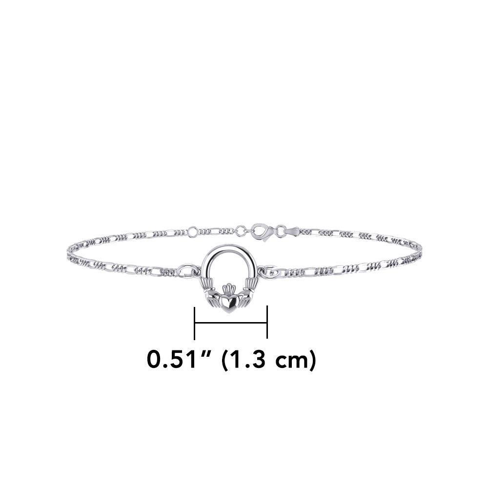 Irish Claddagh Silver Anklet TBG726 - peterstone.dropshipping