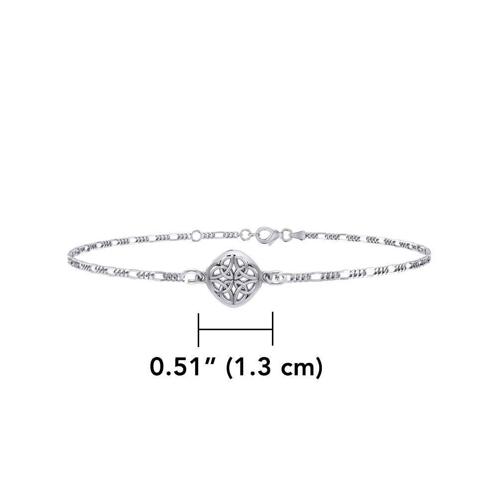 Celtic Knotwork Four Point Quaternary Knot Silver Anklet TBG727 - peterstone.dropshipping