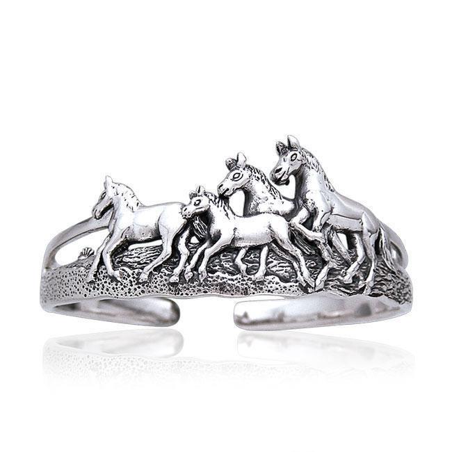 Horses Cuff Bracelet TBG731 Bangle