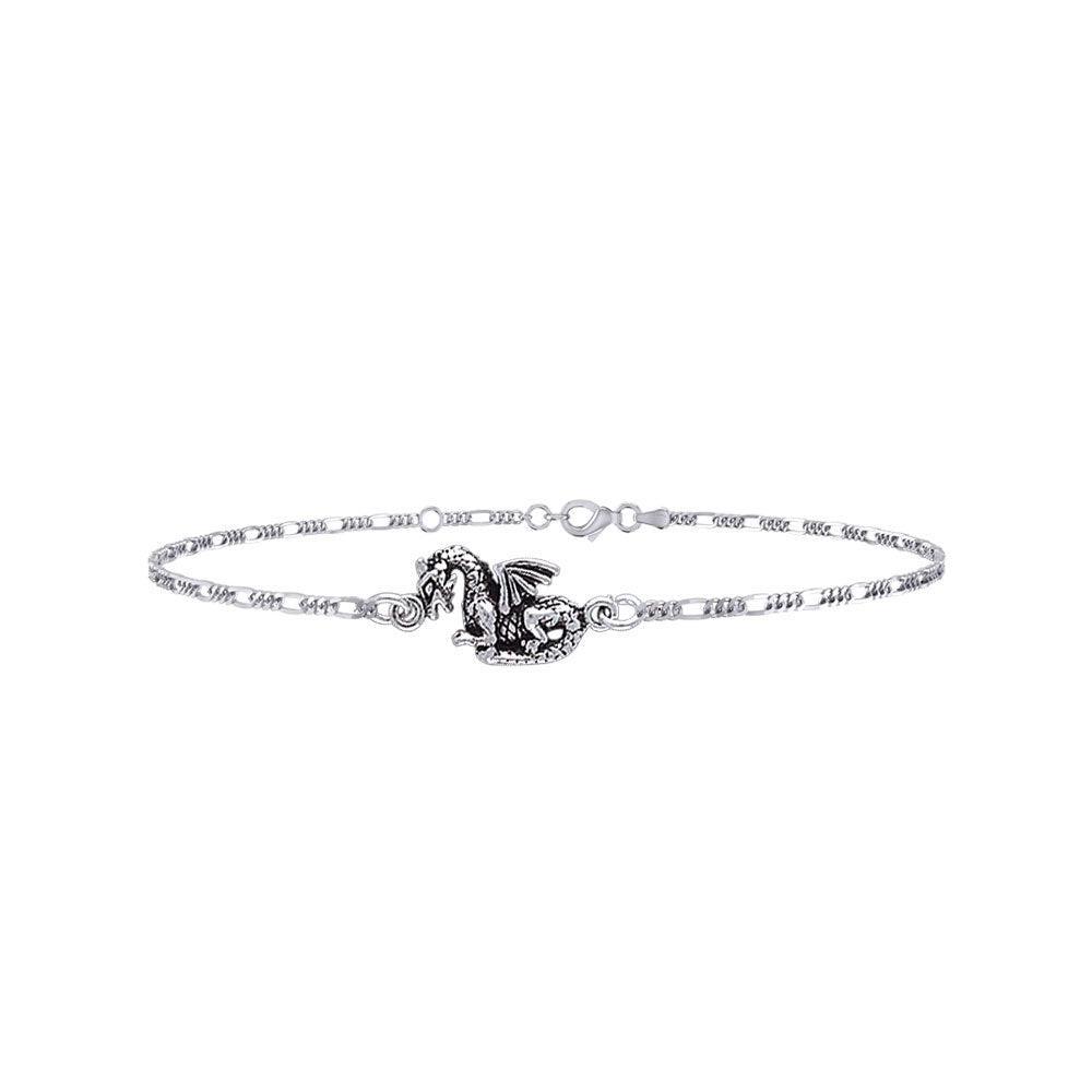 Your everyday little charm ~ Sterling Silver Jewelry Fantasy Dragon Anklet TBG735 - peterstone.dropshipping