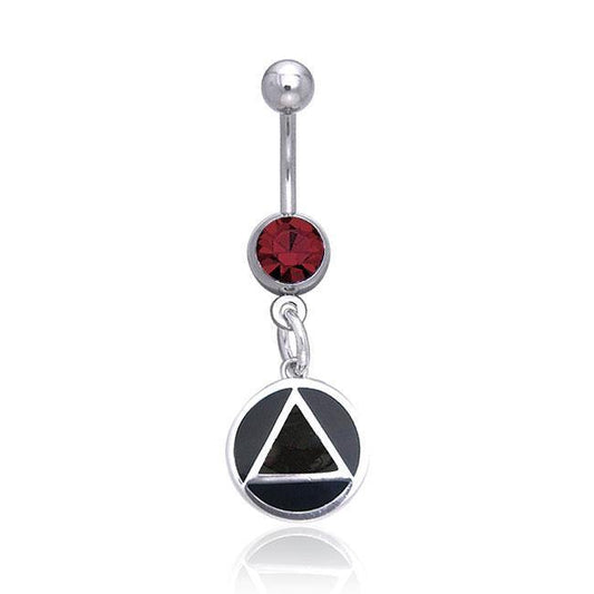 AA Symbol Silver Belly Button Ring TBJ015 Body Jewelry
