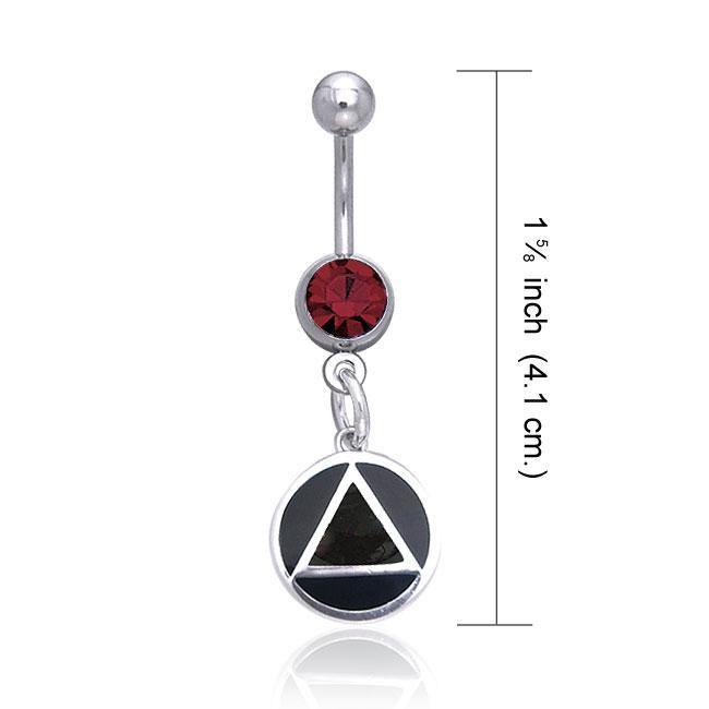 AA Symbol Silver Belly Button Ring TBJ015 Body Jewelry