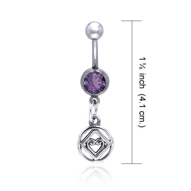 NA Hearts in Recovery Silver Belly Button Ring TBJ016 Body Jewelry