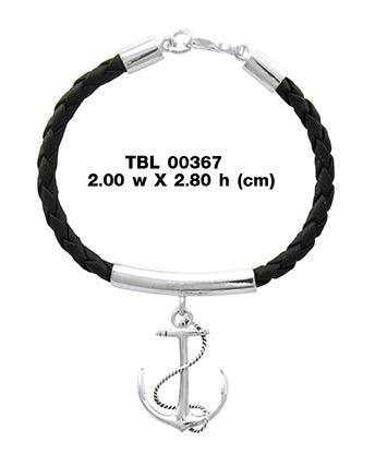 Anchor Silver Charm Nylon Bracelet TBL367 - peterstone.dropshipping
