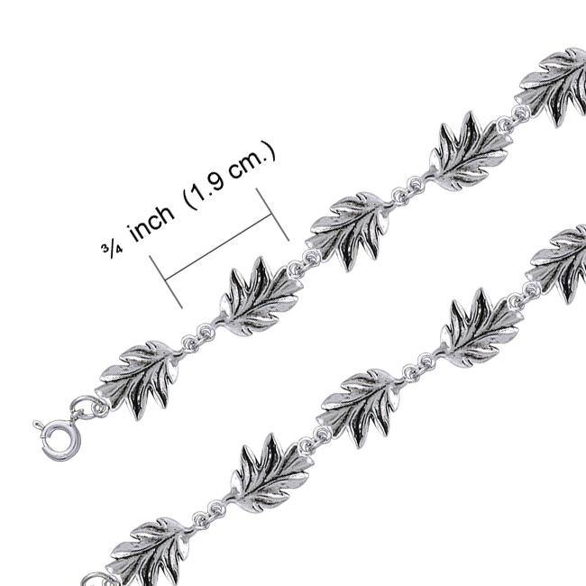 Oak Leaves Silver Link Bracelet TBL024 Bracelet