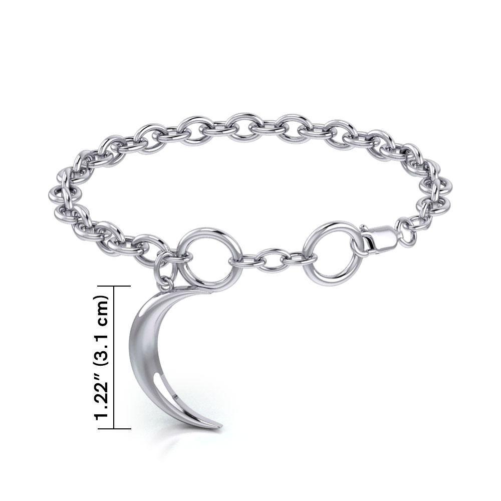 Crescent Moon Sterling Silver Bracelet TBL048 - Wholesale Jewelry