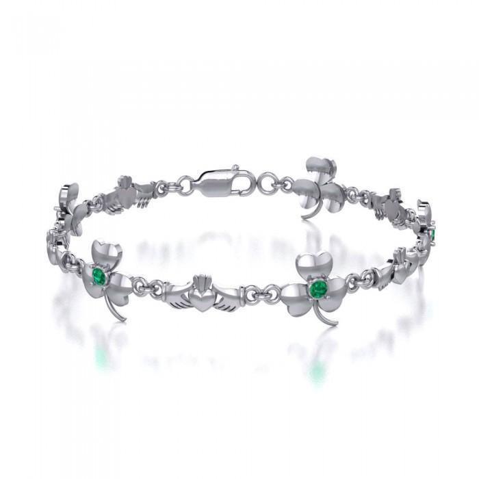 TBL085 Celtic Irish Claddagh Link Bracelet