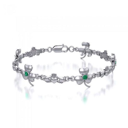 TBL085 Celtic Irish Claddagh Link Bracelet