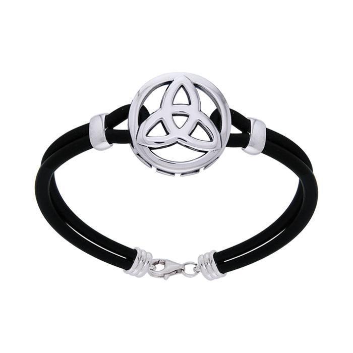 Celtic Trinity Knot Leather Cord Bracelet TBL193