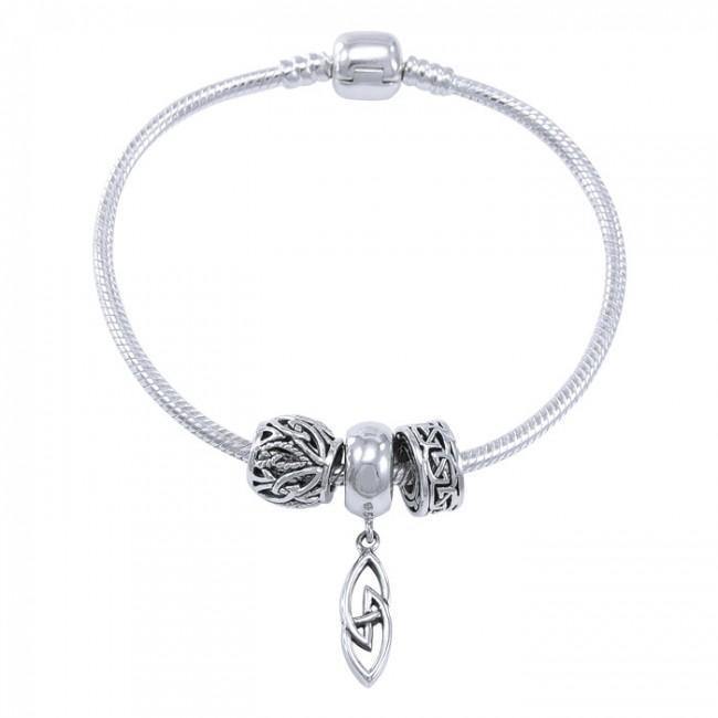 Celtic Knots Sterling Silver Bead Bracelet TBL353