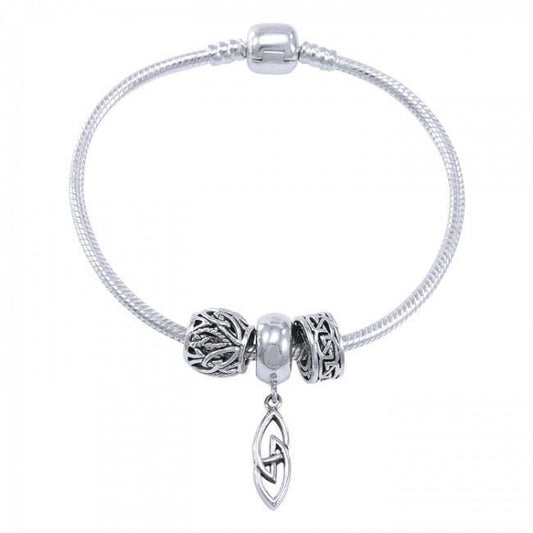Celtic Knots Sterling Silver Bead Bracelet TBL353