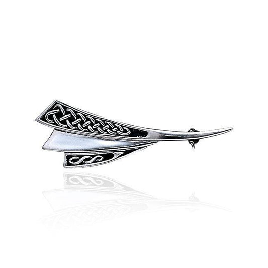 Celtic Knotwork Twist Silver Brooch TBR256 Brooch