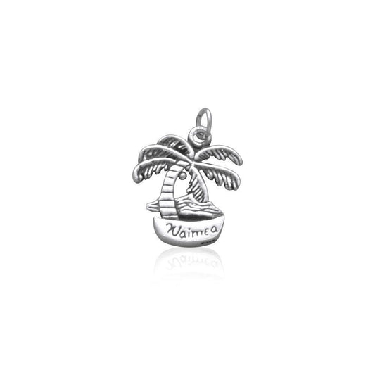 Waimea Island Coconut Tree Silver Charm TC1036 - peterstone.dropshipping