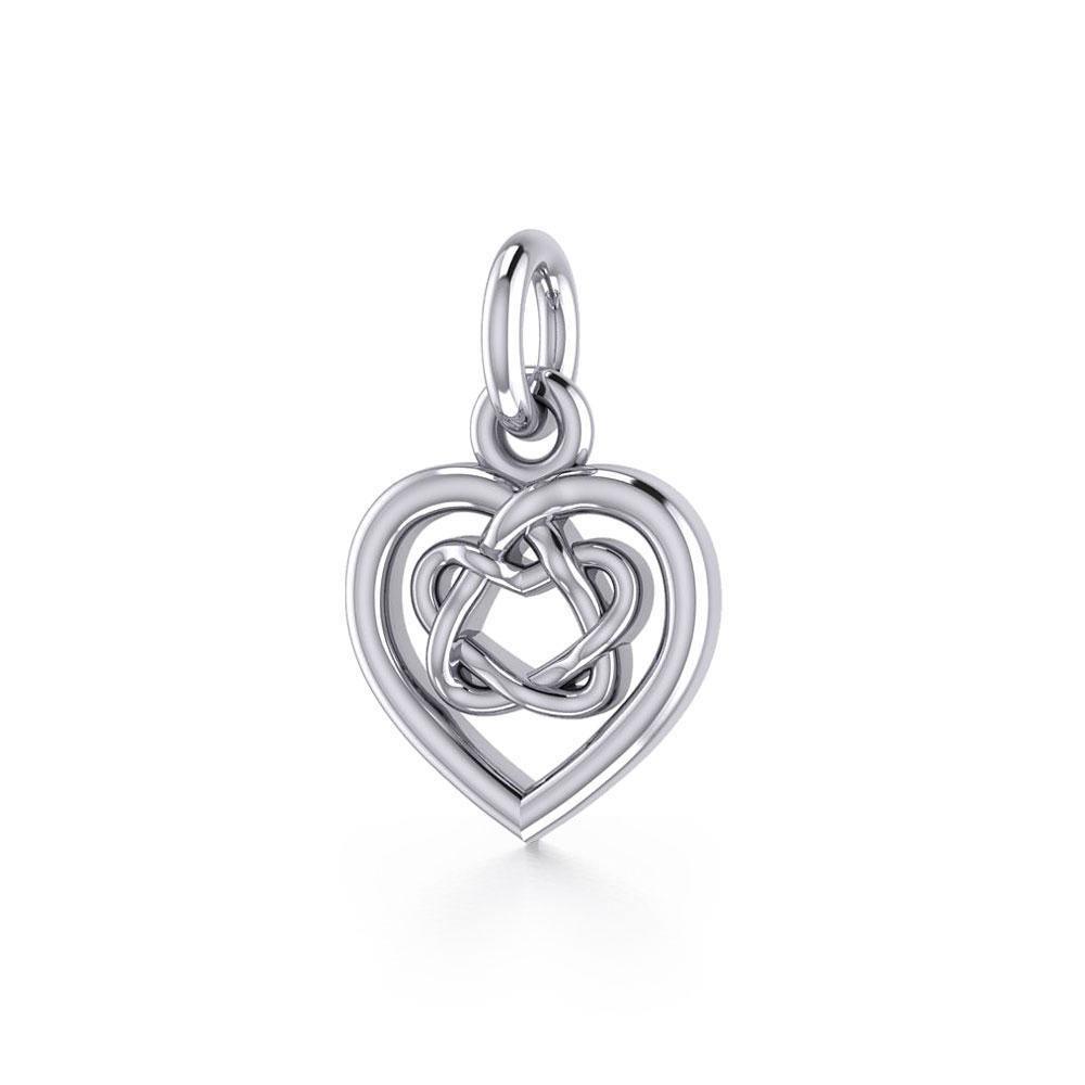 Celtic Knotwork Heart Silver Charm TC1064 Charm