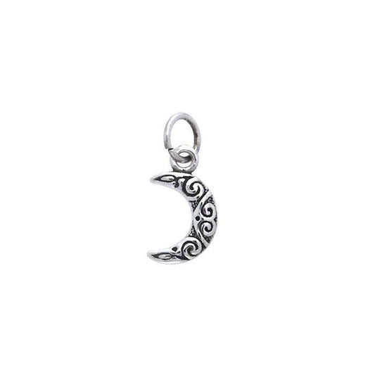 TC1084 Celtic Spiral Crescent Moon Charm - Wholesale Jewelry