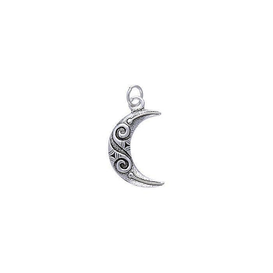 TC1085 Celtic Spiral Crescent Moon Charm