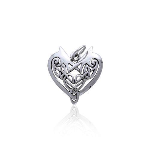 Joyous Celtic Heart Silver Charm TC1093 Charm