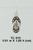 Carefree ease ~ Sterling Silver Flip Flops Charm TC215