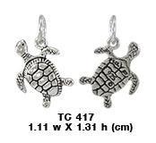 Sea Turtle Silver Charm TC417 - peterstone.dropshipping