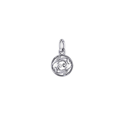Filigree Ball Silver Charm TC459 - peterstone.dropshipping