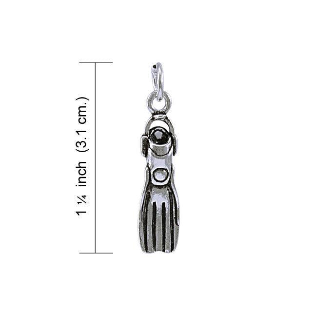 Silver Swim Fin Charm TC601 - peterstone.dropshipping
