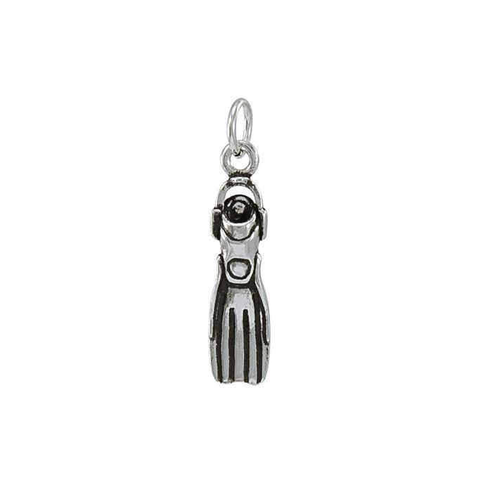 Silver Swim Fin Charm TC601